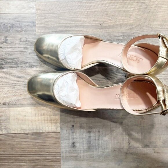 J.Crew Women’s Maisie Metallic Gold ankle-strap heels - Size 12 - Picture 7 of 11